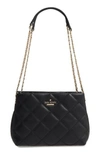 KATE SPADE EMERSON PLACE - JENIA QUILTED LEATHER SHOULDER BAG - BLACK,PXRU8010