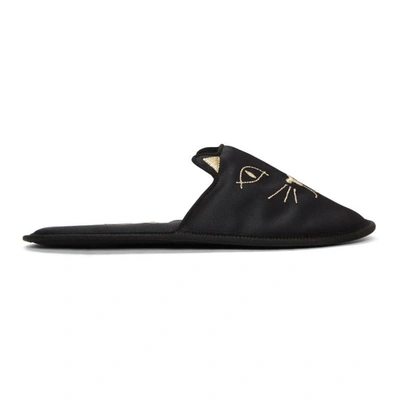 Charlotte Olympia Black House Cats Slippers