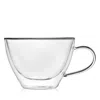 Godinger Double Walled Glass Cappuccino Mug In White