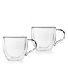Godinger Double Walled Glass Espresso Cup, Set Of 2 In White