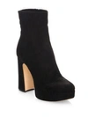 Alexandre Birman 120mm Loreta Suede Platform Boots In Black