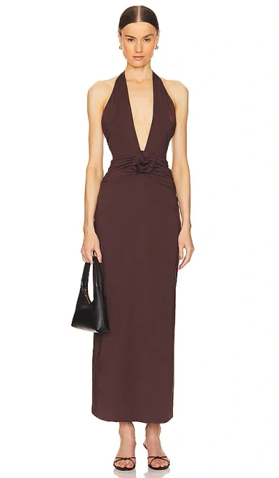 Maygel Coronel Lirio Maxi Dress In Brown