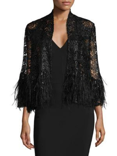 Alberto Makali Feather & Sequin Jacket In Black