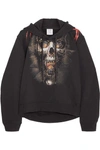 VETEMENTS PRINTED COTTON-BLEND JERSEY HOODED TOP