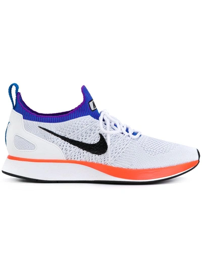 Nike Air Zoom Mariah Flyknit Racer Sneakers, White In Grigio-arancio-bluette