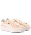 PUMA PLATFORM LEATHER SNEAKERS,P00283707