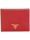 Prada Classic Logo Wallet - Red In Red