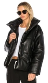 Nanushka Hide Quilted Padded Vegan Leather Jacket In Black