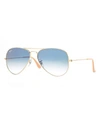 Ray Ban Small Original 55mm Aviator Sunglasses - Blue Grd In Gold/blue