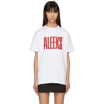 Alyx Oversized Aleeks Printed Jersey T-shirt In 007 White Red Pr