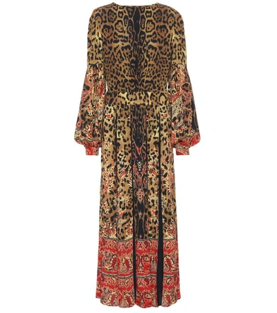 Etro Leopard & Paisley Long-sleeve Gown