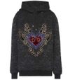 DOLCE & GABBANA EMBROIDERED COTTON-BLEND HOODIE,P00275350