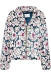 OLIVIA VON HALLE STELLA PRINTED SILK-SATIN JACKET