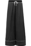 OFF-WHITE SATIN WIDE-LEG trousers