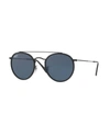 Ray Ban Ray-ban Unisex Icons Retro Brow Bar Round Sunglasses, 51mm In Black Pattern