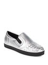 BOTTEGA VENETA Woven Leather Slip-On Shoes,0400095988107