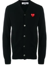 Comme Des Garçons Play Embroidered Logo Cardigan In Black