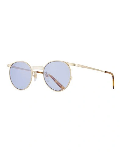 Gucci Coin-edge Round Metal Sunglasses