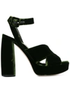 MIU MIU VELVET PLATFORM SANDALS,5XP7233I1211690490