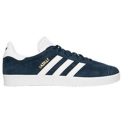 Adidas Originals Gazelle Casual Shoes In Collegiate Navy/white/metallic Old Gold