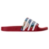 ADIDAS ORIGINALS WOMEN'S ADILETTE SLIDE SANDALS, RED,2290674