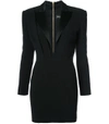 BALMAIN Black Tuxedo Mini Dress,987752339486479528