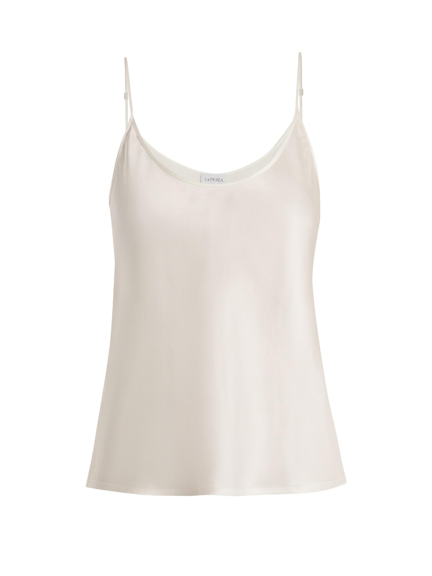 white satin cami top