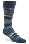 Calvin Klein Barcode Multistripe Socks In Blue Granite Heather