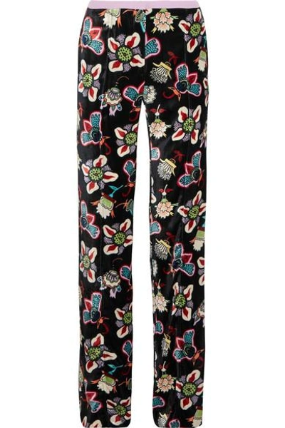 Valentino Popflower Grande Print Trousers In Black