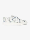 JEAN-MICHEL BASQUIAT X BROWNS JEAN-MICHEL BASQUIAT X BROWNS ROME PAYS OFF TEXT PRINT LOW TOP SNEAKERS,BASQLOWTOPWHITE12395260