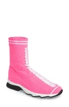 Fendi Runway Sock High Top Sneakers In Pink