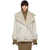 Acne Studios Ecru Shearling Velocite Suede Jacket