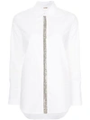ADAM LIPPES COTTON MENSWEAR SHIRT WITH CRYSTAL EMBROIDERY,317113CS12293130