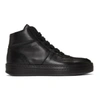 ANN DEMEULEMEESTER Black Leather High-Top Sneakers