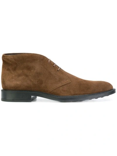 Tod's Polacco Suede Chukka Boots In Beige