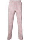 THOM BROWNE MID-RISE UNCONSTRUCTED BACKSTRAP TROUSER IN HOPSACK CHECK,MTU201A0228712372689