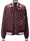 DOLCE & GABBANA DOLCE & GABBANA EMBROIDERED BOMBER JACKET - PINK,F9982ZFUMQG12383986