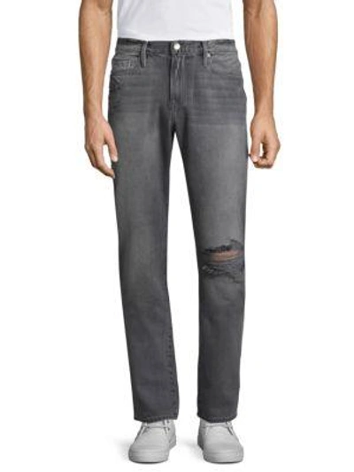 Frame L'homme Slim Fit Distressed Jeans In Greyfox