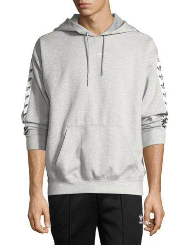 Adidas Originals Tnt Tape Hoodie Pullover Sweatshirt In Medium Gray/white |  ModeSens