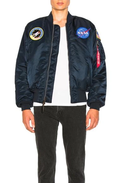 Alpha Industries Nasa Ma 1 Bomber In Replica Blue