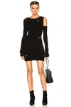 AMIRI ONE SHOULDER LONG SLEEVE RIB DRESS,WDLSN RIB