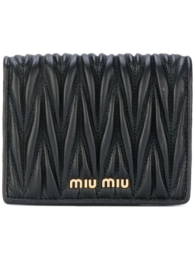 Miu Miu Fold Out Purse In Black