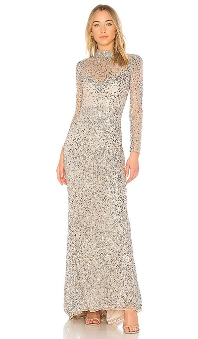 Parker Black Leandra Sequin Gown In Silver