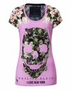 PHILIPP PLEIN T-SHIRT ROUND NECK SS "FLOWERS",A17CWTK0353PJY002N03