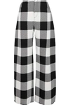 MARQUES' ALMEIDA CHECKED WOOL-GABARDINE WIDE-LEG PANTS