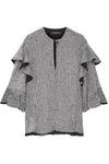 ISABEL MARANT BASILE RUFFLED SEQUINED TULLE TOP