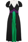 ATTICO CARLOTTA colour-BLOCK SATIN MAXI DRESS