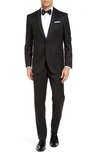 Ted Baker Josh Trim Fit Navy Shawl Lapel Tuxedo In Black