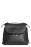 Fendi Back To School Leather Backpack/crossbody Bag In Black