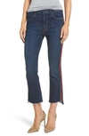 Mother The Insider Crop Step Fray Striped Jeans In Speed Racer